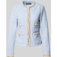 WHITE LABEL Slim Fit Blazer in Bouclé-Optik in Bleu, Größe 44 von WHITE LABEL