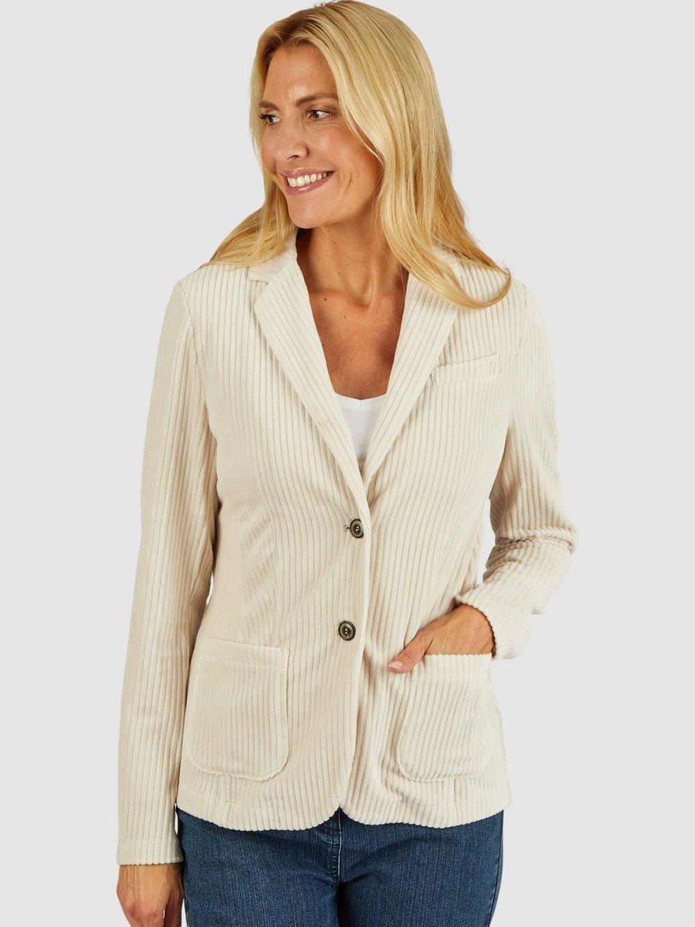 White Label Blazer Damen Baumwolle, weiß von WHITE LABEL