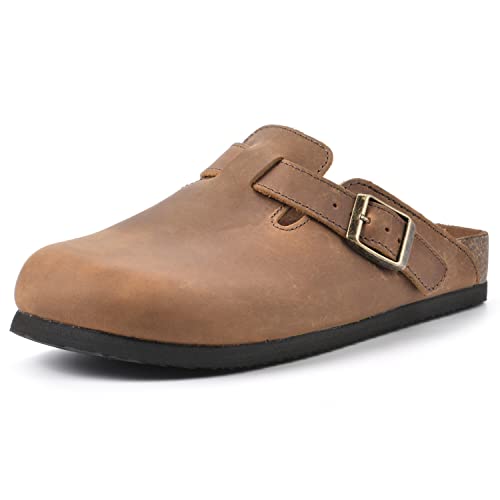 WHITE MOUNTAIN Damen Bari Holzschuh, Whiskey/Leather, 43 EU von WHITE MOUNTAIN