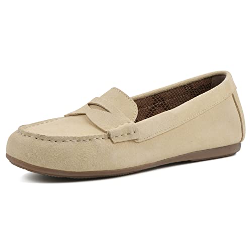 WHITE MOUNTAIN Damen Deutzia Penny Loafer, Buttercreme/Wildleder, 39.5 EU von WHITE MOUNTAIN