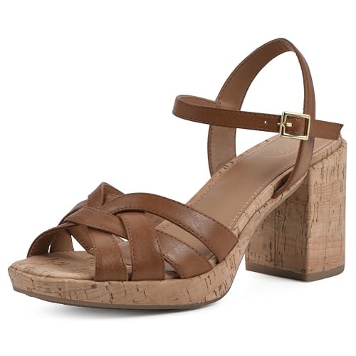 WHITE MOUNTAIN Damen Dubonnet Sandale mit Absatz, Tan/Burn/Smooth, 39.5 EU von WHITE MOUNTAIN