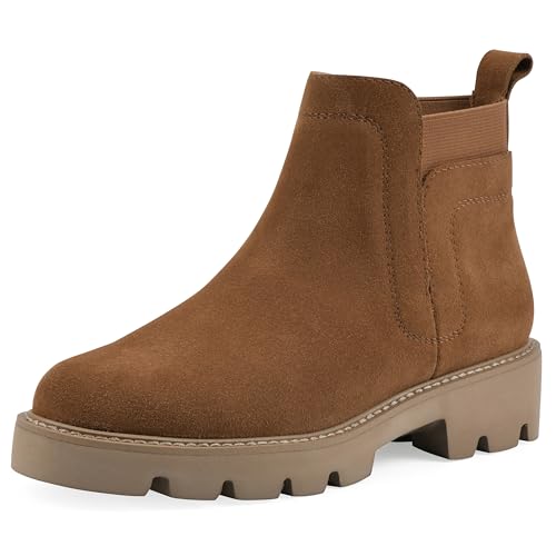 WHITE MOUNTAIN Damen Glassie Chelsea-Stiefel, Whiskey/Suede, 42 EU Weit von WHITE MOUNTAIN