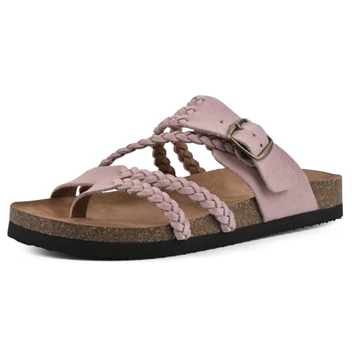 WHITE MOUNTAIN Women's Hayleigh Braided Signature Comfort-Molded Footbed Sandal, Blush/Suede, 41 EU von WHITE MOUNTAIN