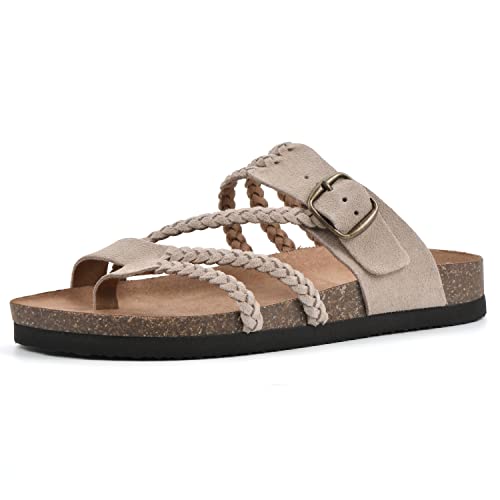 WHITE MOUNTAIN Damen Hayleigh Fußbett Sandale, Sandelholz/Wildleder, 44 EU von WHITE MOUNTAIN