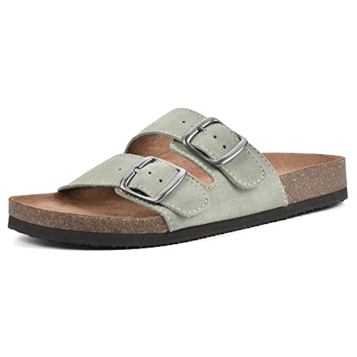 WHITE MOUNTAIN Damen Helga Sandale, Sage Green/Suede, 43 EU von WHITE MOUNTAIN