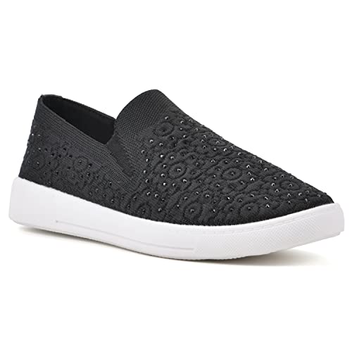 WHITE MOUNTAIN Damen Einheit Sneaker, Schwarz/Stoff, 38 EU von WHITE MOUNTAIN