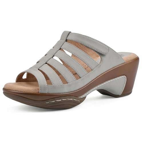 WHITE MOUNTAIN Damen Valencia Keilsandale, Ice/Burn/Smooth, 38.5 EU von WHITE MOUNTAIN