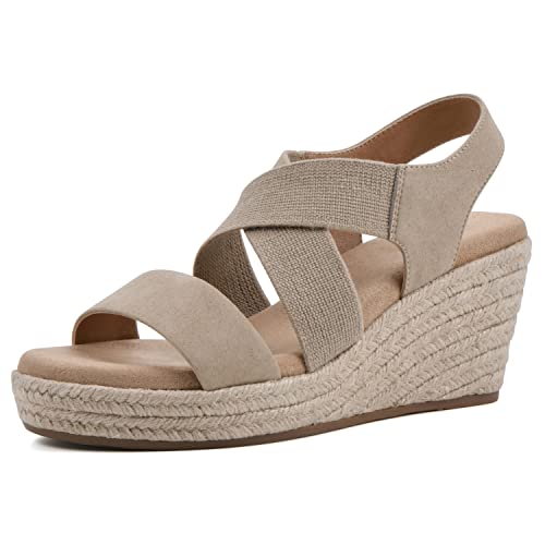 WHITE MOUNTAIN Damen Yanda Espadrilles, Sand/Stoff, 39.5 EU von WHITE MOUNTAIN