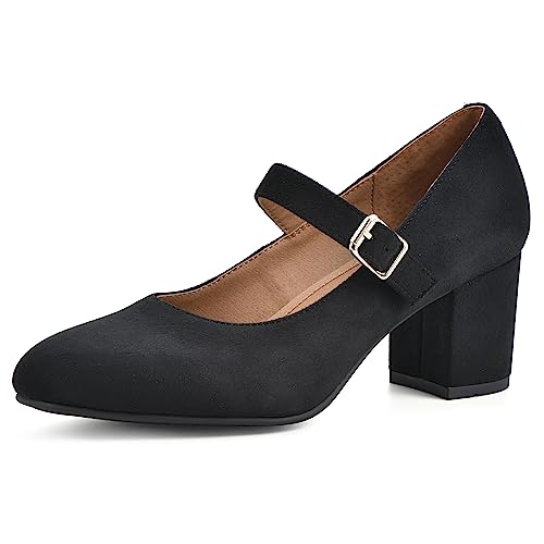 WHITE MOUNTAIN Women's Shoes Frenzies Mary Jane Block Heel, Schwarz / Stoff, 39 EU von WHITE MOUNTAIN