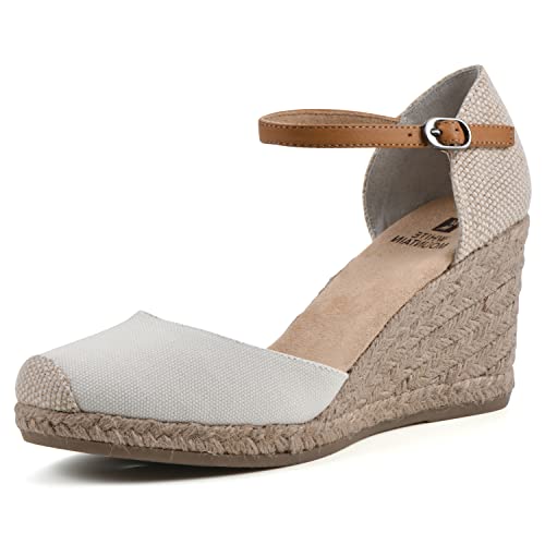 WHITE MOUNTAIN Damen Mamba Espadrilles, Natürlicher Stoff, 40.5 EU von WHITE MOUNTAIN