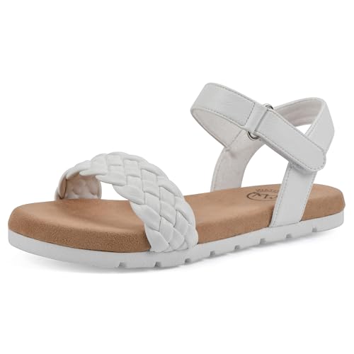 WHITE MOUNTAIN Tidbit Flache Sandale, Weiß/glatt, 36.5 EU von WHITE MOUNTAIN