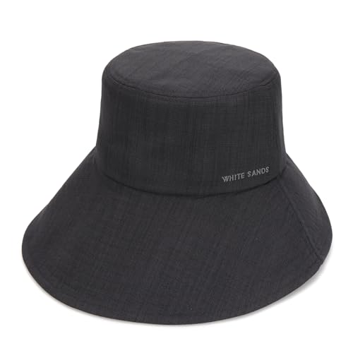 ISOLA Fischerhut mit breiter Krempe, verstellbar, Polyester-Mischgewebe, für Damen, Dunkelgrau, S-L ISOLA Fischerhut mit breiter Krempe, verstellbar, Polyester-Mischgewebe, für Damen, Dunkelgrau, S-L von WHITE SANDS MOJA
