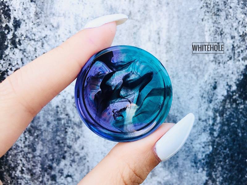 Konkave Plugs[Lila&grün/Schwarz]-Plugs Custom/Plugs Smoke/Plugs Resin von WHITEHOLEDESIGN