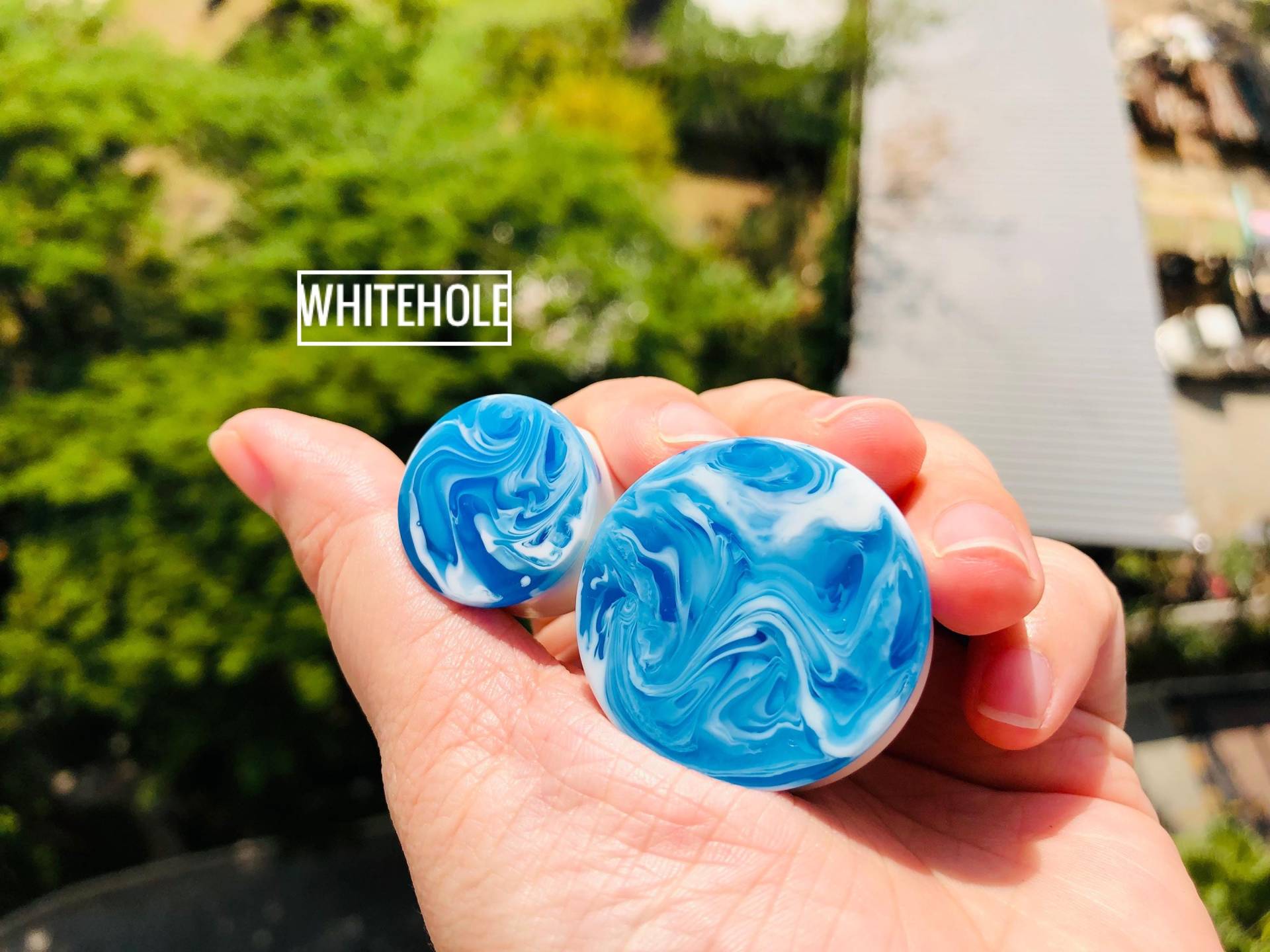 Plugs [Light Blue/White Smoke]-Plugs Custom/Plugs Smoke/Plugs Resin von WHITEHOLEDESIGN