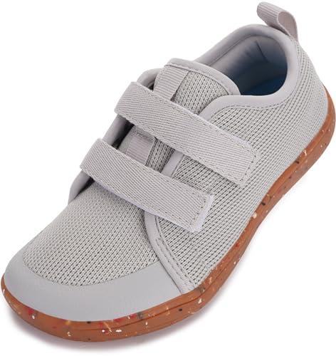 WHITIN Barfußschuhe Kinder Barfussschuhe Jungen Mädchen Breite Weit Barfuß Barfuss Schuhe Barefoot Shoes Sneaker Atmungsaktiv Bequem Hallenschuhe Hellgrau 35 EU von WHITIN