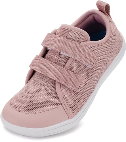 WHITIN Barfußschuhe Kinder Barfussschuhe Mädchen Breite Weit Barfuß Barfuss Schuhe Barefoot Shoes Sneaker Girl Walkingschuhe rutschfest Schimmern Rosa 32 EU von WHITIN