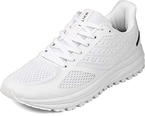 WHITIN Damen Herren Sportschuhe Sneakers Turnschuhe Frauen Laufschuhe Walkingschuhe Jungen Joggingschuhe Moderne Freizeitschuhe Fitness Schuhe Weiß Größe 38 von WHITIN