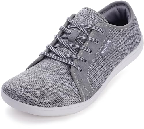 WHITIN Herren Damen Knit Barfußschuhe Barfussschuhe Barfuss Schuhe Barfuß Sneaker Barefoot Shoes Minimalistische Trail Laufschuhe Breit Outdoor Tief Grau 38 EU von WHITIN