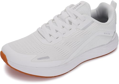 WHITIN Damen-Laufschuhe mit breiter Zehenpartie, keine Fallbreite, Weiss/opulenter Garten, 42 EU Weit von WHITIN
