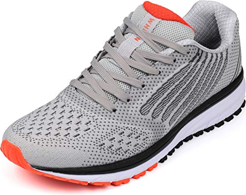 WHITIN Damen Sportschuhe Sneakers Turnschuhe Frauen Laufschuhe Joggingschuhe Walkingschuhe Jungen Freizeitschuhe Schnür Fitness Schuhe Hellgrau Größe 38 von WHITIN