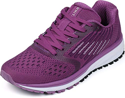 WHITIN Damen Turnschuhe Laufschuhe Leicht Joggingschuhe Frauen Walkingschuhe Lila Hallenschuhe rutschfest Joggingschuhe Sportschuhe Fitness Schuhe Sneakers Violett Größe 41 von WHITIN