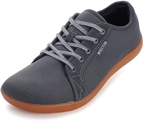 WHITIN Herren Damen Knit Barfußschuhe Barfussschuhe Barfuss Schuhe Barfuß Sneaker Barefoot Shoes Minimalschuhe Traillaufschuhe Walkingschuhe Männer Grau 42 EU von WHITIN