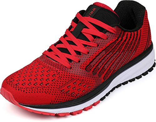 WHITIN Herren Sneakers Damen Turnschuhe Laufschuhe Joggingschuhe Frauen Walkingschuhe Hallenschuhe rutschfest Joggingschuhe Sportschuhe Fitness Schuhe Rot Größe 41 von WHITIN