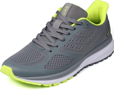 WHITIN Herren Turnschuhe Sportschuhe Atmungsaktiv Laufschuhe Gittergewebe Joggingschuhe Für Männer Sneakers Fitnessschuhe Leichte Bequeme Freizeit Schuhe Grau Grün Größe 46 von WHITIN