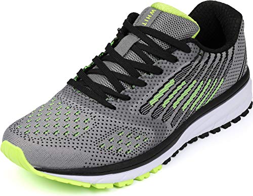 WHITIN Laufschuhe Damen Herren Sportschuhe Straßenlaufschuhe Hallenschuhe Sneakers Joggingschuhe Jungen Turnschuhe Outdoor Fitnessschuhe Grau Grün Größe 36 von WHITIN