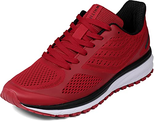 WHITIN Laufschuhe Damen Running Shoes Rot Casual Athletic Sneakers Gym Sports Fitness Lightweight Cushion Jogging Walking Trainers Größe 37 von WHITIN