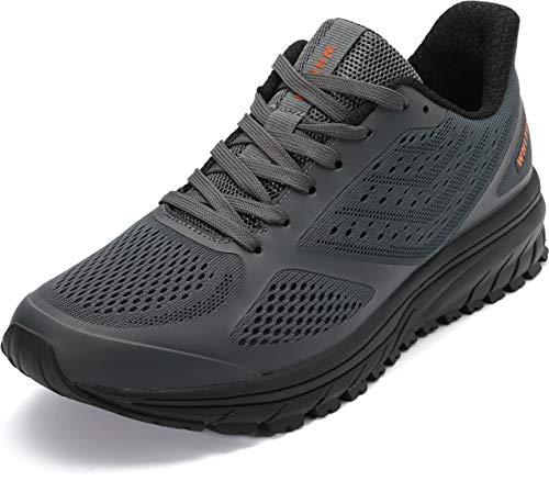 WHITIN Laufschuhe Herren Damen Hallenschuhe Turnschuhe Traillauf Sneakers Männer Sportschuhe Straßenlaufschuhe Schnüren Joggingschuhe Fitness Schuhe Grau Größe 43 von WHITIN