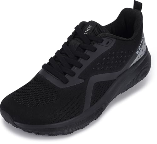 WHITIN Laufschuhe Herren Sportschuhe Extra Breite Weit Schuhe Sneaker Turnschuhe Fitnessschuhe Hallenturnschuhe Trainingschuhe Freizeitschuhe Gym Schwarz 45 EU von WHITIN