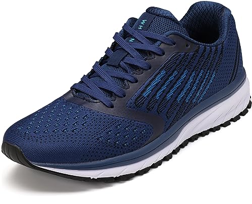WHITIN Unisex Laufschuhe Herren Damen Hallenschuhe Turnschuhe Sneakers Männer Sportschuhe Straßenlaufschuhe Atmungsaktiv Joggingschuhe Fitness Schuhe Blau Größe 43 von WHITIN
