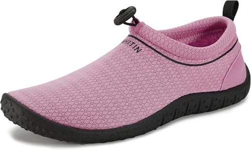 WHITIN Wasserschuhe Damen Aquaschuhe Badeschuhe Frauen Schwimmschuhe Surfschuhe Schnell Trocknend Strandschuhe für Pool Tauchen Strand Wasser Surfen Aqua Rosa Größe 40 von WHITIN