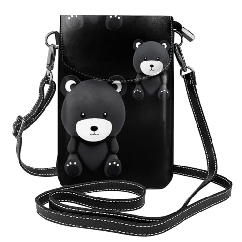 WHJSSF Kleine Handy-Geldbörse, 19,3 x 12,4 cm, Ohr-Handyhalter, bedrucktes Leder, Crossbody-Klappe, Handytasche für Damen, perfekt für Spaziergänge, Camping von WHJSSF
