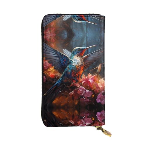 WHJWXC Geldbörse aus Leder 19,0 x 10,5 cm - Stilvolle und langlebige Geldbörse für Damen mit mehreren Fächern und Reißverschluss-Design Kolibri-Muster, Schwarz, Einheitsgröße, Schwarz , Einheitsgröße WHJWXC Geldbörse aus Leder 19,0 x 10,5 cm - Stilvolle und langlebige Geldbörse für Damen mit mehreren Fächern und Reißverschluss-Design Kolibri-Muster, Schwarz, Einheitsgröße, Schwarz , Einheitsgröße von WHJWXC