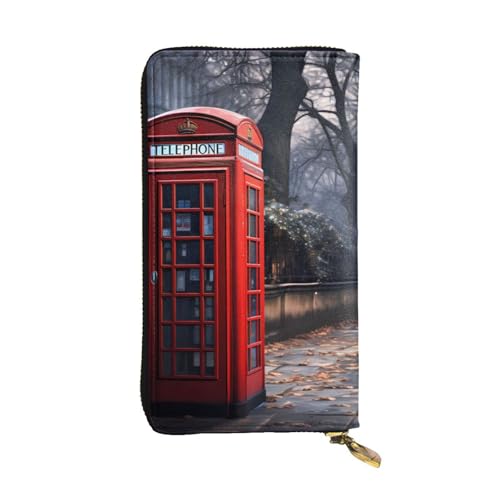 WHJWXC Leder Geldbörse 19,0 x 10,5 cm - Stilvolle und langlebige Geldbörse für Damen mit mehreren Fächern und Reißverschluss-Design Rot Telefonzelle London Street Muster Schwarz One Size, Schwarz , WHJWXC Leder Geldbörse 19,0 x 10,5 cm - Stilvolle und langlebige Geldbörse für Damen mit mehreren Fächern und Reißverschluss-Design Rot Telefonzelle London Street Muster Schwarz One Size, Schwarz , von WHJWXC