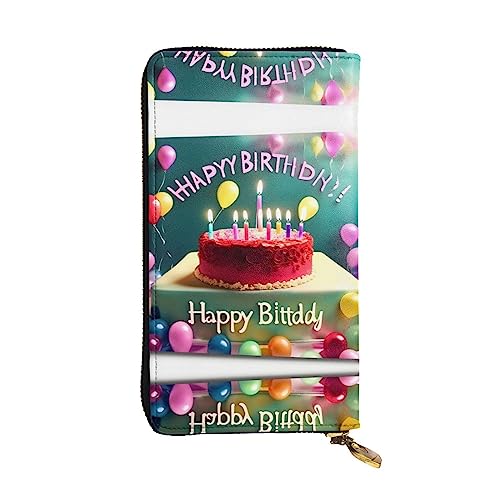 Damen Große Kapazität Clutch Kreditkarte Bargeld Münze Multi-Slot Geldbörse Reißverschluss Aufbewahrungstasche Happy Birthday Schöne Leder Lange Geldbörse, Schwarz , Einheitsgröße Damen Große Kapazität Clutch Kreditkarte Bargeld Münze Multi-Slot Geldbörse Reißverschluss Aufbewahrungstasche Happy Birthday Schöne Leder Lange Geldbörse, Schwarz , Einheitsgröße von WHJYCC