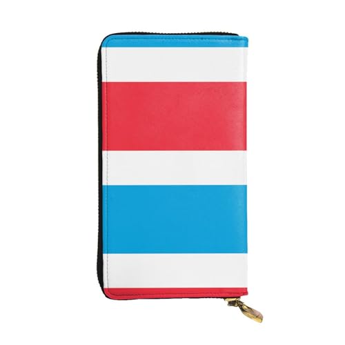 Damen Große Kapazität Clutch Kreditkarte Bargeld Münze Multi-Slot Geldbörse Reißverschluss Aufbewahrungstasche Luxemburg Flagge Leder Lange Geldbörse, Schwarz , Einheitsgröße von WHJYCC