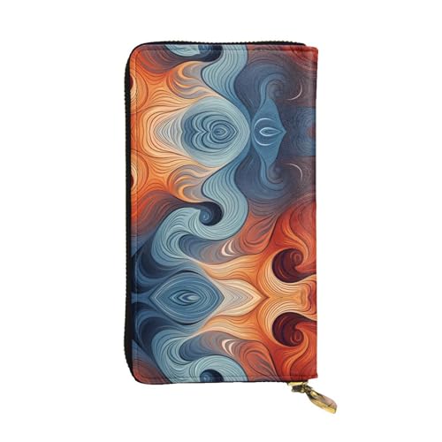 Damen Große Kapazität Clutch Kreditkarte Bargeld Münze Multi-Slot Geldbörse Reißverschluss Aufbewahrungstasche Nahtlose Vortex Leder Lange Geldbörse, Schwarz , Einheitsgröße von WHJYCC