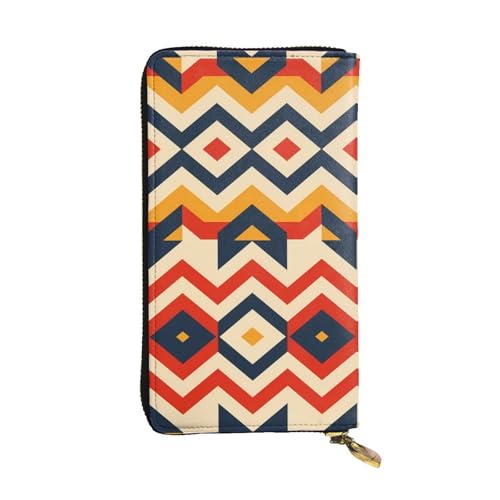 Damen Große Kapazität Clutch Kreditkarte Bargeld Münze Multi-Slot Geldbörse Reißverschluss Aufbewahrungstasche Retro Muster Leder Lange Geldbörse, Schwarz , Einheitsgröße von WHJYCC