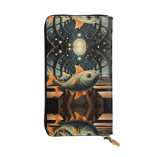 Damen Große Kapazität Clutch Kreditkarte Bargeld Münze Multi-Slot Geldbörse Reißverschluss Aufbewahrungstasche Starry Fish Leder Lange Geldbörse, Schwarz , Einheitsgröße Damen Große Kapazität Clutch Kreditkarte Bargeld Münze Multi-Slot Geldbörse Reißverschluss Aufbewahrungstasche Starry Fish Leder Lange Geldbörse, Schwarz , Einheitsgröße von WHJYCC