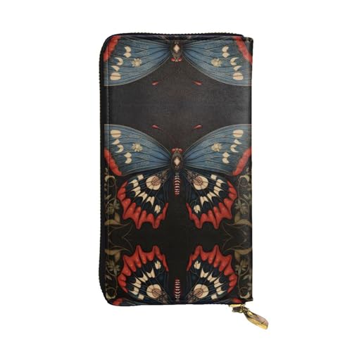 Damen Große Kapazität Clutch Kreditkarte Bargeld Münze Multi-Slot Geldbörse Reißverschluss Aufbewahrungstasche Stiefmütterchen Leder Lange Geldbörse, Schwarz , Einheitsgröße von WHJYCC