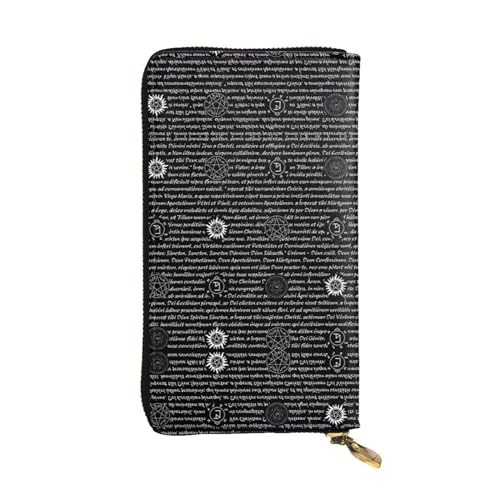 Damen Große Kapazität Clutch Kreditkarte Bargeld Münze Multi-Slot Geldbörse Reißverschluss Aufbewahrungstasche Supernatural Inspiration Leder Lange Geldbörse, Schwarz , Einheitsgröße von WHJYCC