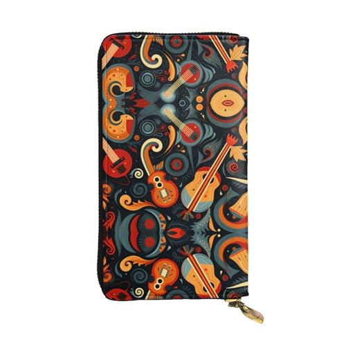 Damen Große Kapazität Clutch Kreditkarte Bargeld Münze Multi-Slot Geldbörse Reißverschluss Aufbewahrungstasche Unregelmäßiges Muster Leder Lange Geldbörse, Schwarz , Einheitsgröße von WHJYCC