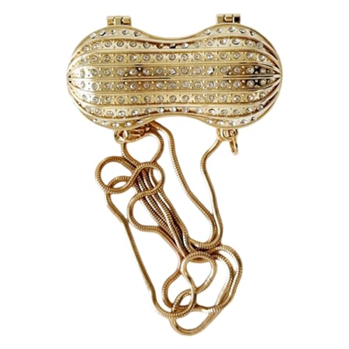 WHKM Frauen Lippenstifte Bag Schöne Schulter Kleine Dekorative Erdnussform Crossbody Ketten Gurt Boten Frauen Ketten Schulter Crossbody Lippenstifte Erdnussform Messenger von WHKM