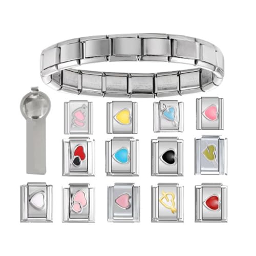 WHKM Italienisches Armband Link Connectors Schmuckzubehör Edelstahltextur Geeignet Für Schmuckliebhaber Edelstahl Charmalme Armband Set Geeignet von WHKM