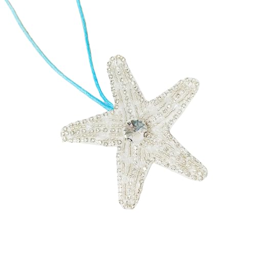 WHKM Leichtes Meeresthema Bestickte Flecken Mit Glasperlen Basisbeutelzubehör Handtasche Dekore Für Schlüssel Oder Gepäck Ozeanthema Tierische Stoffflecken von WHKM