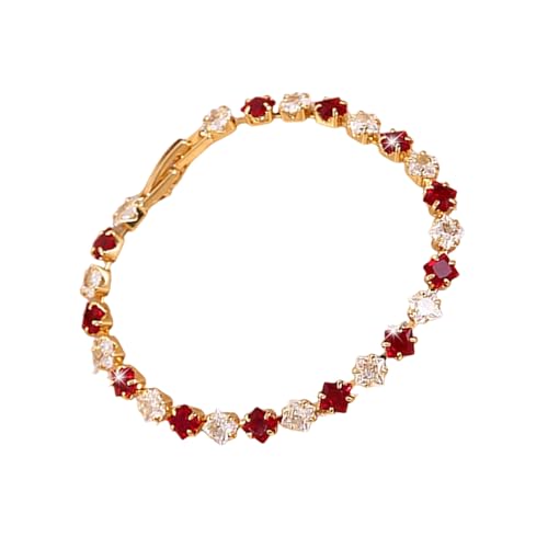 WHKM Mehrfarbige Square Form Multikolon Zirkon Tennisarmband Einstellbare Länge Handchain Trendy Streetwear Handgelenk Accessoire Einzigartige Trendige Accessoire Für Männer Und Frauen von WHKM