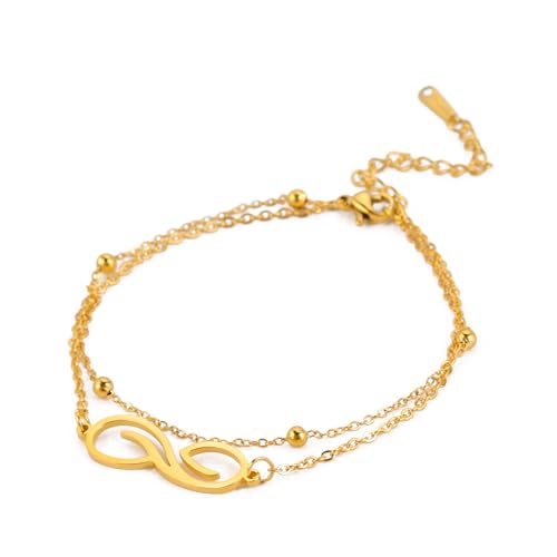 WHKM Verstellbares Infinitäten Armband Ankettchen Für Frauen Komfortable Edelstahlschicht Designs Tragbarer Schmuckgeschenke Party Kleidung Armband WHKM Verstellbares Infinitäten Armband Ankettchen Für Frauen Komfortable Edelstahlschicht Designs Tragbarer Schmuckgeschenke Party Kleidung Armband von WHKM